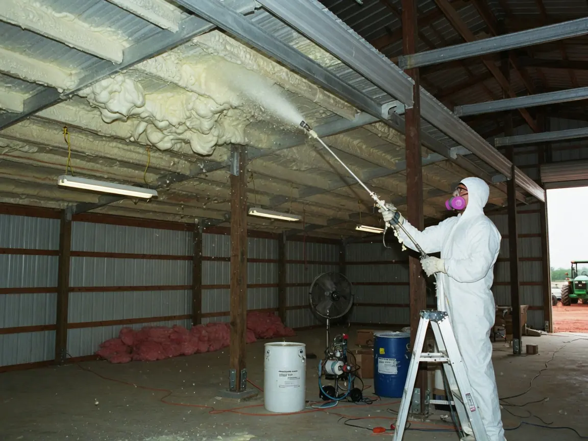 Pole barn spray foam insulation near Jenks, OK